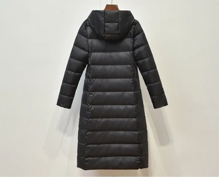 Johnature Women Hooded Zipper Warm Down White Coats Long Sleeve Slim Fashion Clothes 2025 New Autumn 6 Color Long Down Coats