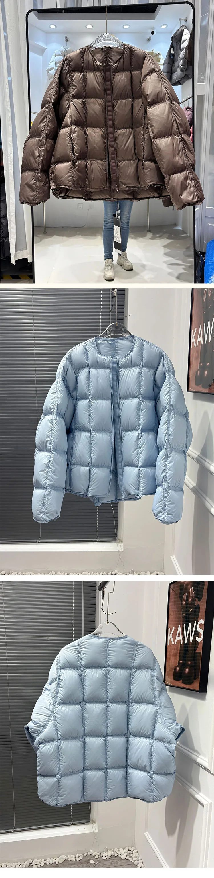 Janveny 2025 New Winter Fluffy Puffer Jacket Women Thicken Warm Oversized Baseball Collar 90% White Duck Down Short Casual Coat