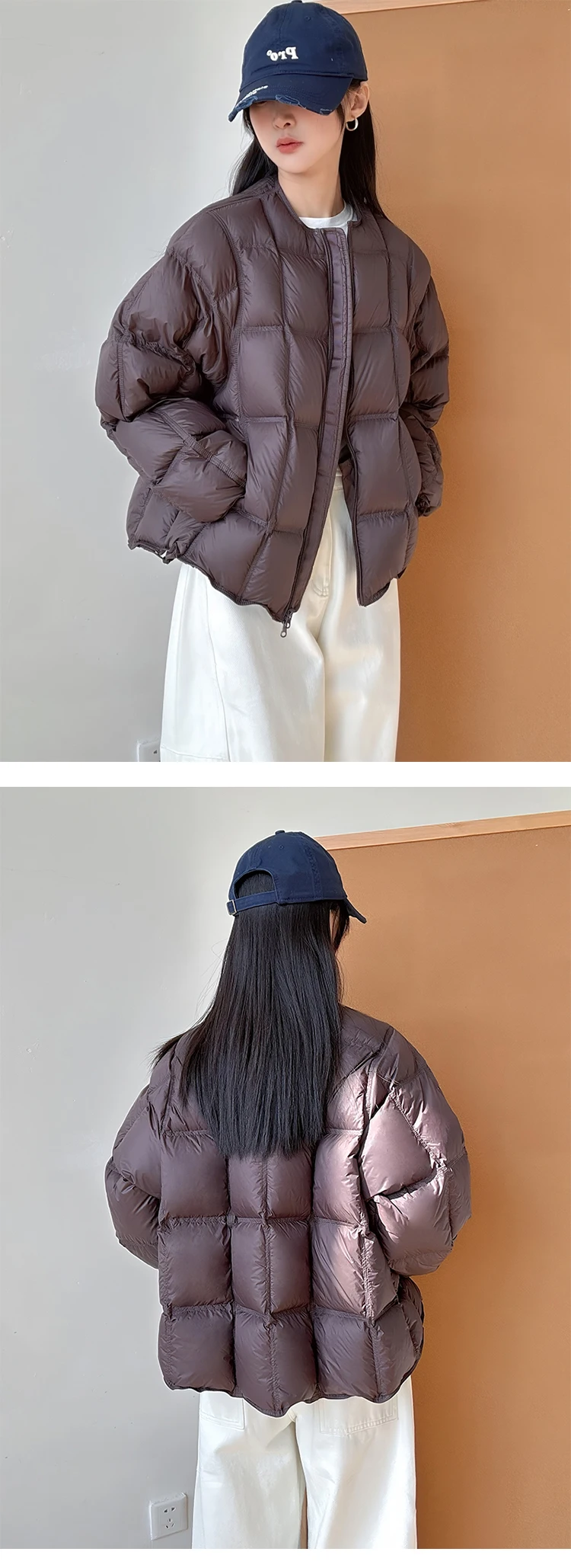 Janveny 2025 New Winter Fluffy Puffer Jacket Women Thicken Warm Oversized Baseball Collar 90% White Duck Down Short Casual Coat