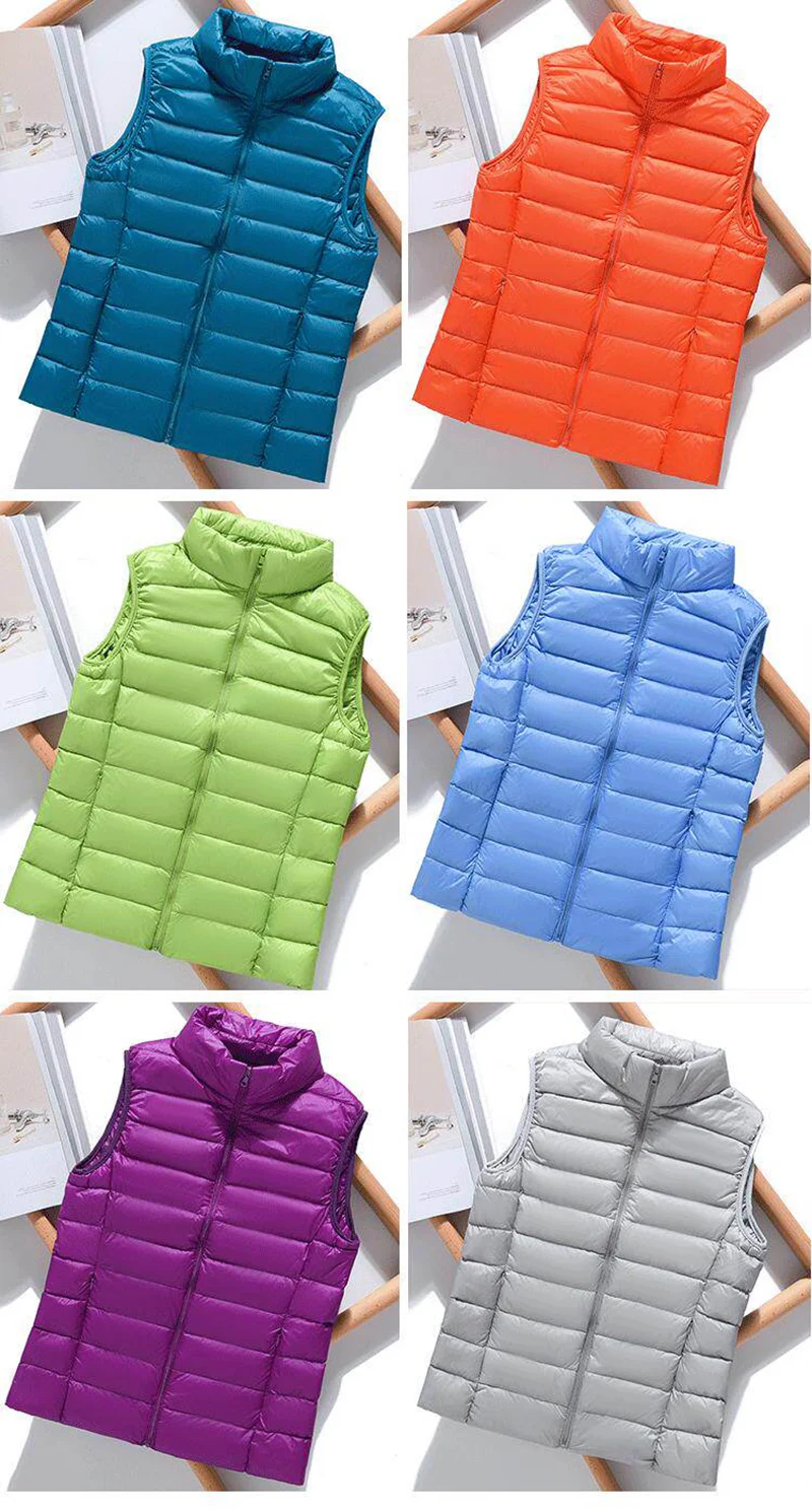Autumn and Winter Down Vest Women's Short Ultra-light Duck Down Jacket Windproof Vest Warm Women's Sleeveless Jacket