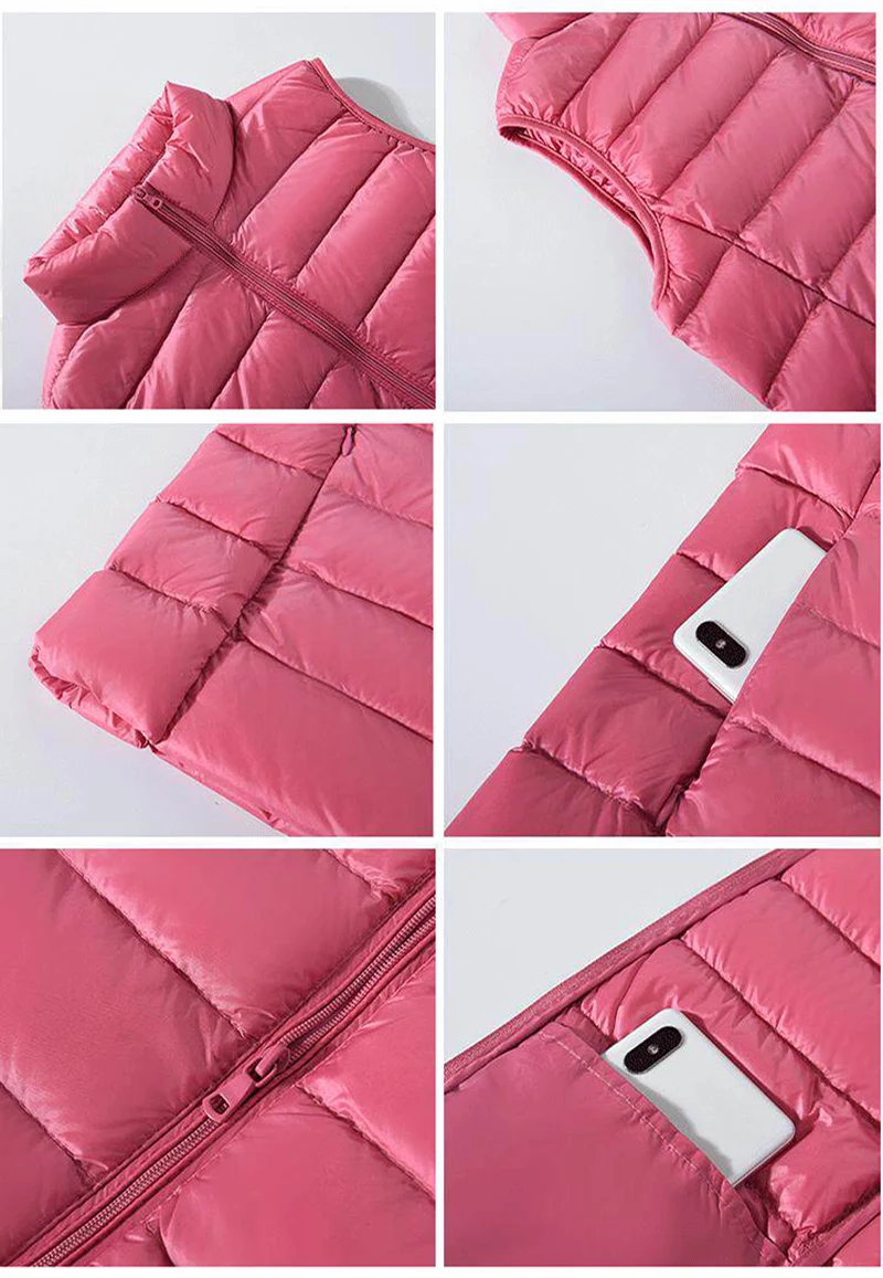 Autumn and Winter Down Vest Women's Short Ultra-light Duck Down Jacket Windproof Vest Warm Women's Sleeveless Jacket