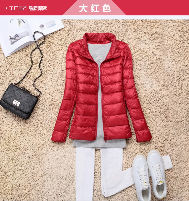 2022 Autumn Winter Women Lightweight White Duck Down Jacket Parka Female Ultra Light Down Coat Warm Puffer Outwears Short Tops