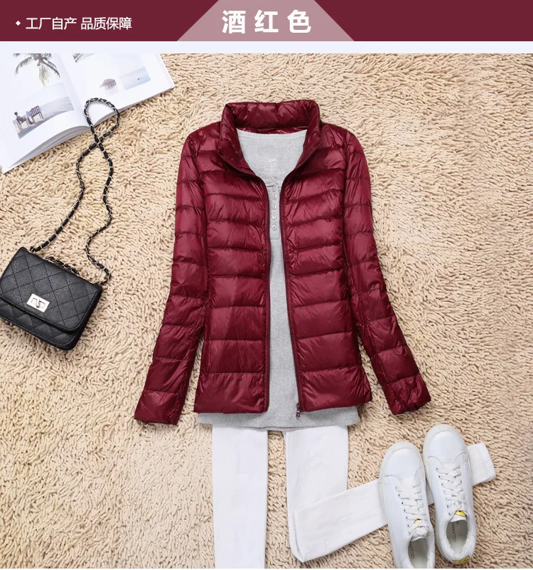2022 Autumn Winter Women Lightweight White Duck Down Jacket Parka Female Ultra Light Down Coat Warm Puffer Outwears Short Tops