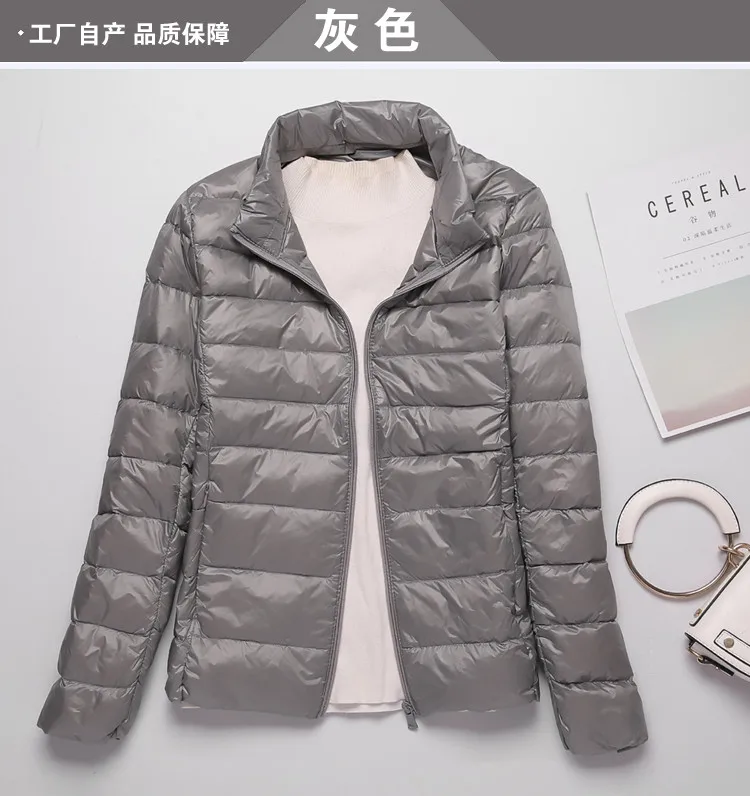 2022 Autumn Winter Women Lightweight White Duck Down Jacket Parka Female Ultra Light Down Coat Warm Puffer Outwears Short Tops