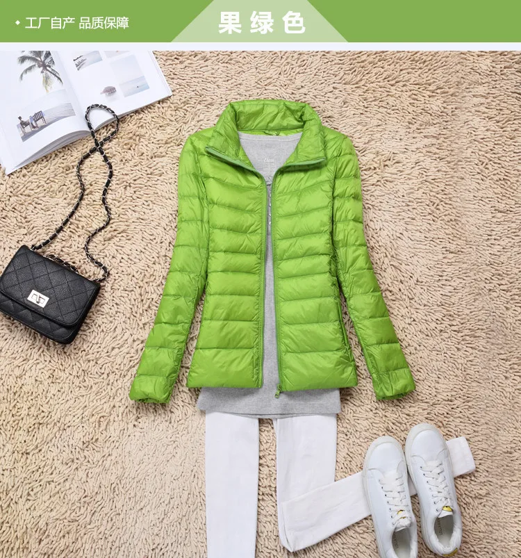 2022 Autumn Winter Women Lightweight White Duck Down Jacket Parka Female Ultra Light Down Coat Warm Puffer Outwears Short Tops