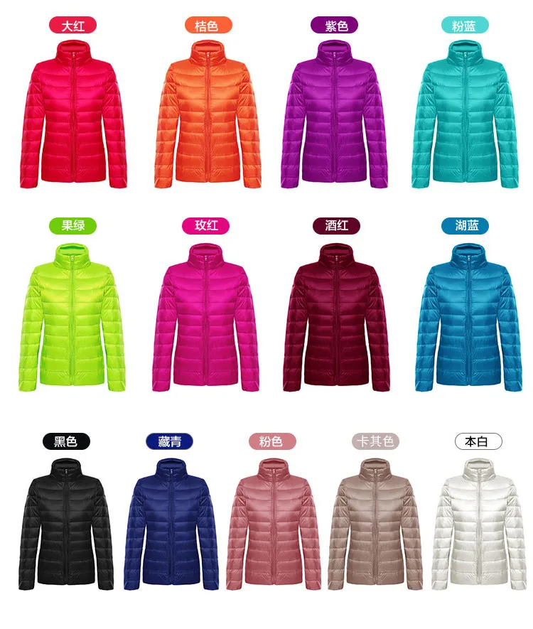2022 Autumn Winter Women Lightweight White Duck Down Jacket Parka Female Ultra Light Down Coat Warm Puffer Outwears Short Tops