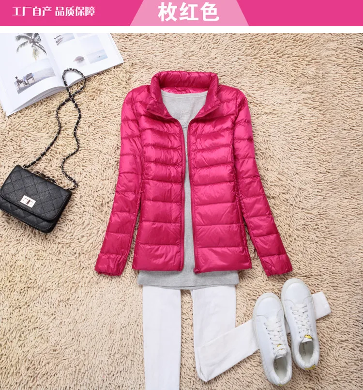 2022 Autumn Winter Women Lightweight White Duck Down Jacket Parka Female Ultra Light Down Coat Warm Puffer Outwears Short Tops