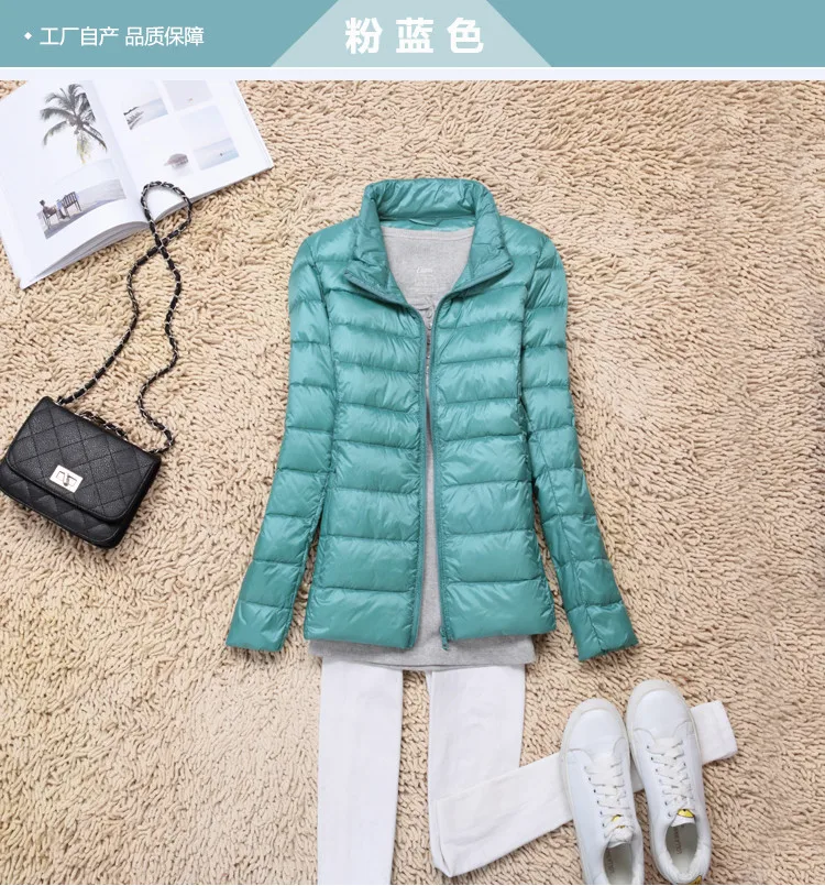 2022 Autumn Winter Women Lightweight White Duck Down Jacket Parka Female Ultra Light Down Coat Warm Puffer Outwears Short Tops