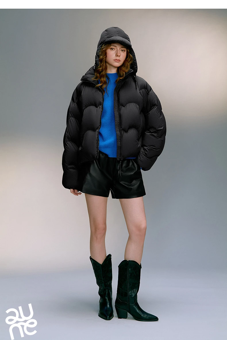 TOYOUTH Women 90% White Duck Down Jacket 2025 Winter New Ultra Lightweight Wave Pattern Stand Up Collar Short Parkas Coat