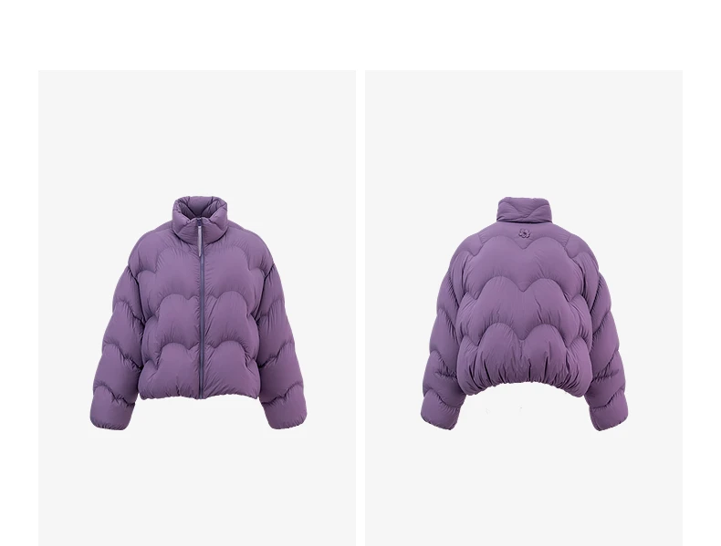 TOYOUTH Women 90% White Duck Down Jacket 2025 Winter New Ultra Lightweight Wave Pattern Stand Up Collar Short Parkas Coat