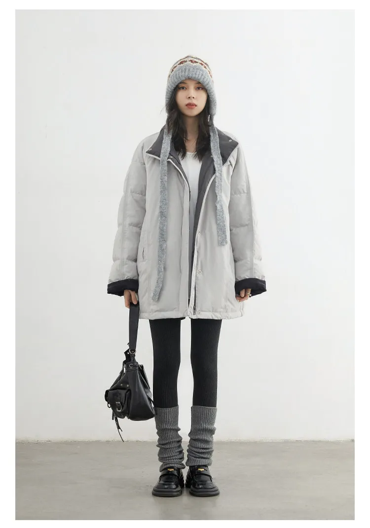CHIC VEN New Women 90 White Duck Down Coats Long Stand Collar Down Jacket Female Windproof Warm Outerwear Autumn Winter 2025