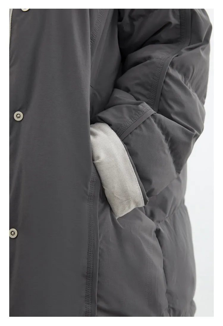 CHIC VEN New Women 90 White Duck Down Coats Long Stand Collar Down Jacket Female Windproof Warm Outerwear Autumn Winter 2025