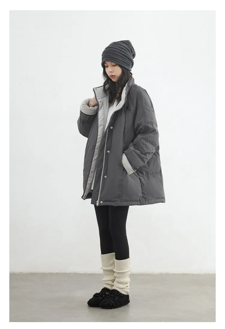 CHIC VEN New Women 90 White Duck Down Coats Long Stand Collar Down Jacket Female Windproof Warm Outerwear Autumn Winter 2025