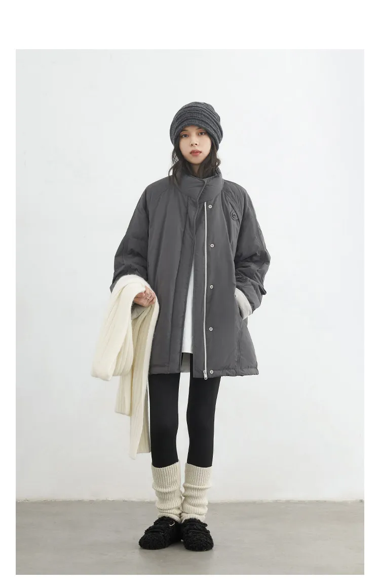 CHIC VEN New Women 90 White Duck Down Coats Long Stand Collar Down Jacket Female Windproof Warm Outerwear Autumn Winter 2025