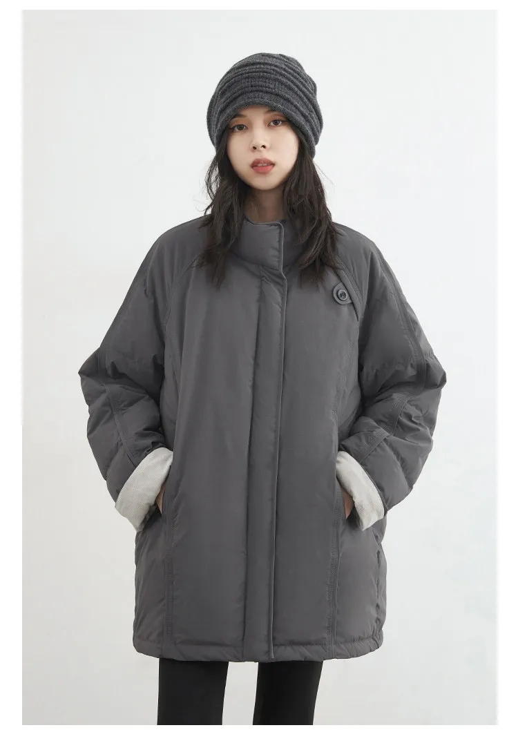 CHIC VEN New Women 90 White Duck Down Coats Long Stand Collar Down Jacket Female Windproof Warm Outerwear Autumn Winter 2025