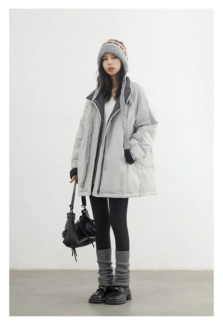 CHIC VEN New Women 90 White Duck Down Coats Long Stand Collar Down Jacket Female Windproof Warm Outerwear Autumn Winter 2025