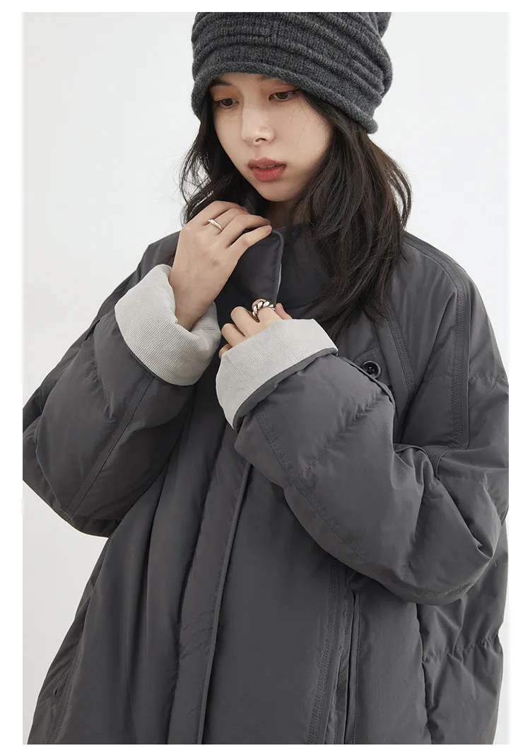 CHIC VEN New Women 90 White Duck Down Coats Long Stand Collar Down Jacket Female Windproof Warm Outerwear Autumn Winter 2025