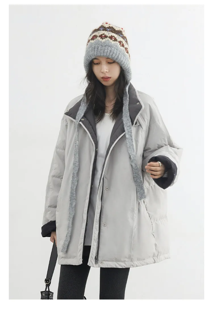 CHIC VEN New Women 90 White Duck Down Coats Long Stand Collar Down Jacket Female Windproof Warm Outerwear Autumn Winter 2025