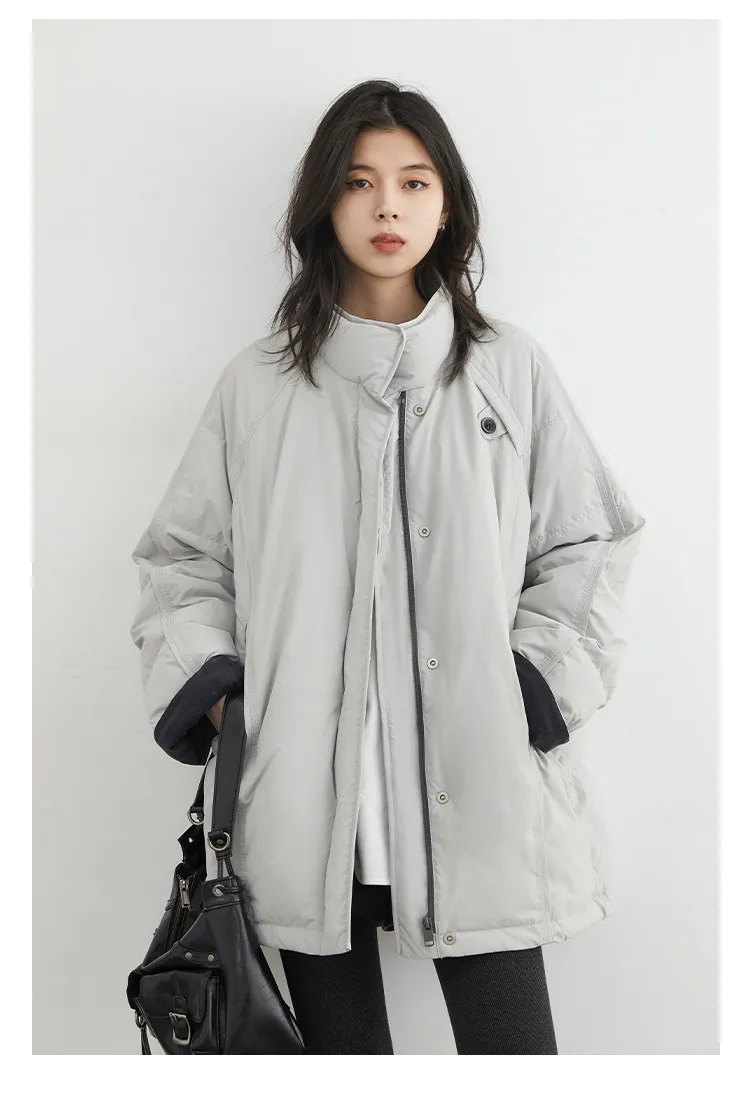 CHIC VEN New Women 90 White Duck Down Coats Long Stand Collar Down Jacket Female Windproof Warm Outerwear Autumn Winter 2025