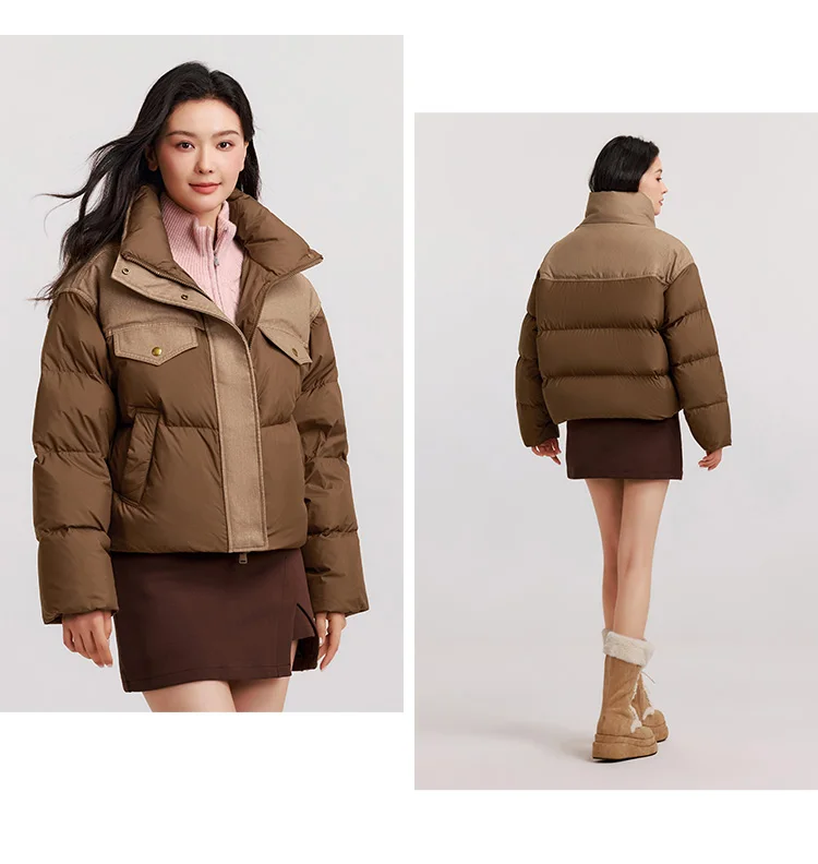 Semir Down Jacket Women Waterproof Patchwork Oversize Stand Collar 2026 Winter New Trendy Coat