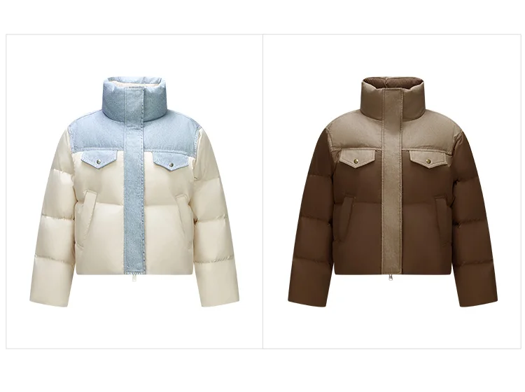 Semir Down Jacket Women Waterproof Patchwork Oversize Stand Collar 2026 Winter New Trendy Coat