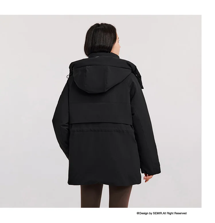 Semir Down Jacket Women Mid-Length Waterproof Oil-proof Stain-proof 2026 New Winter Clothing Coat Women