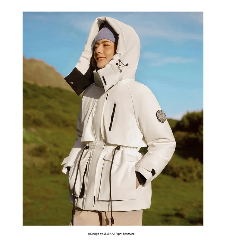 Semir Down Jacket Women Mid-Length Waterproof Oil-proof Stain-proof 2026 New Winter Clothing Coat Women