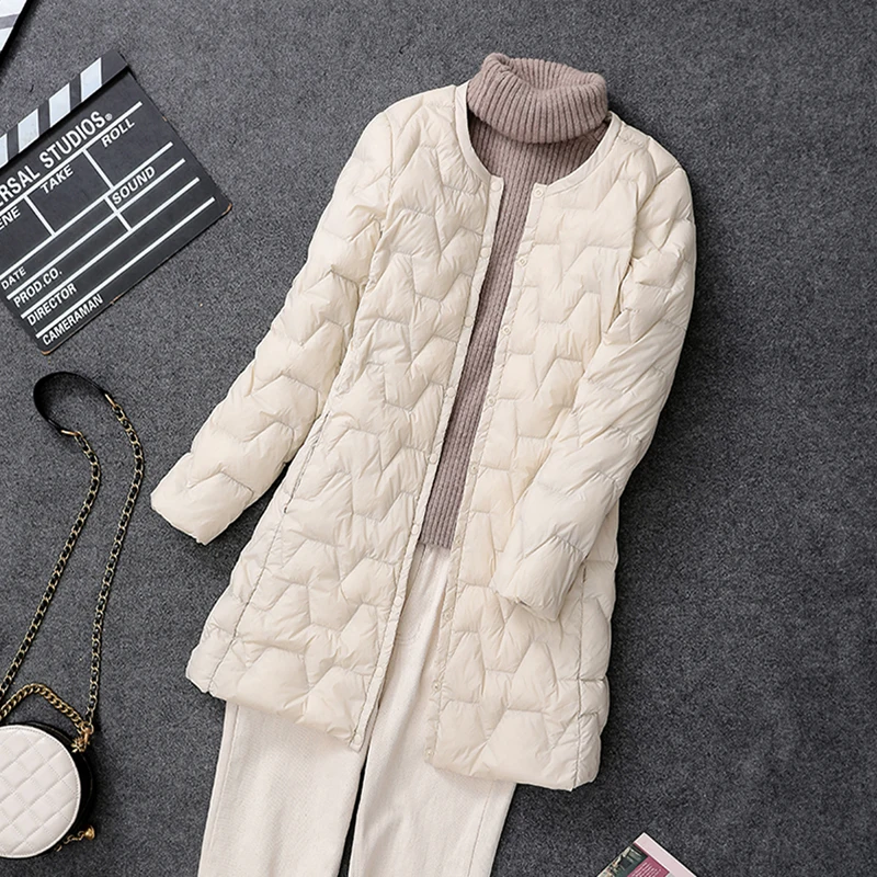Women Winter Coats 2025 New Autumn Winter O-Neck Female Thin Duck Down Jackets Portable fashion Windproof Puffer Parkas 0-10℃