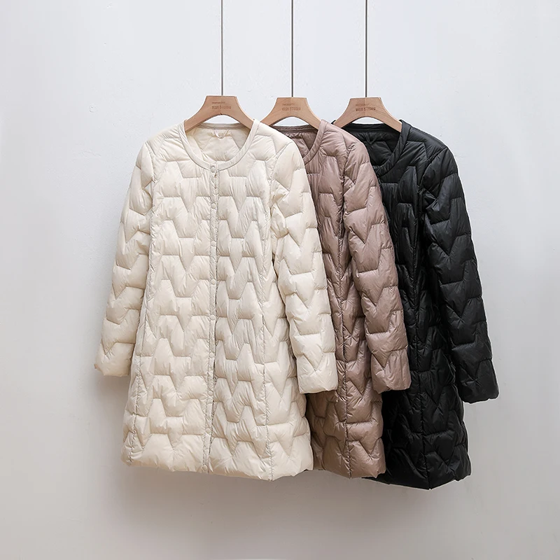 Women Winter Coats 2025 New Autumn Winter O-Neck Female Thin Duck Down Jackets Portable fashion Windproof Puffer Parkas 0-10℃