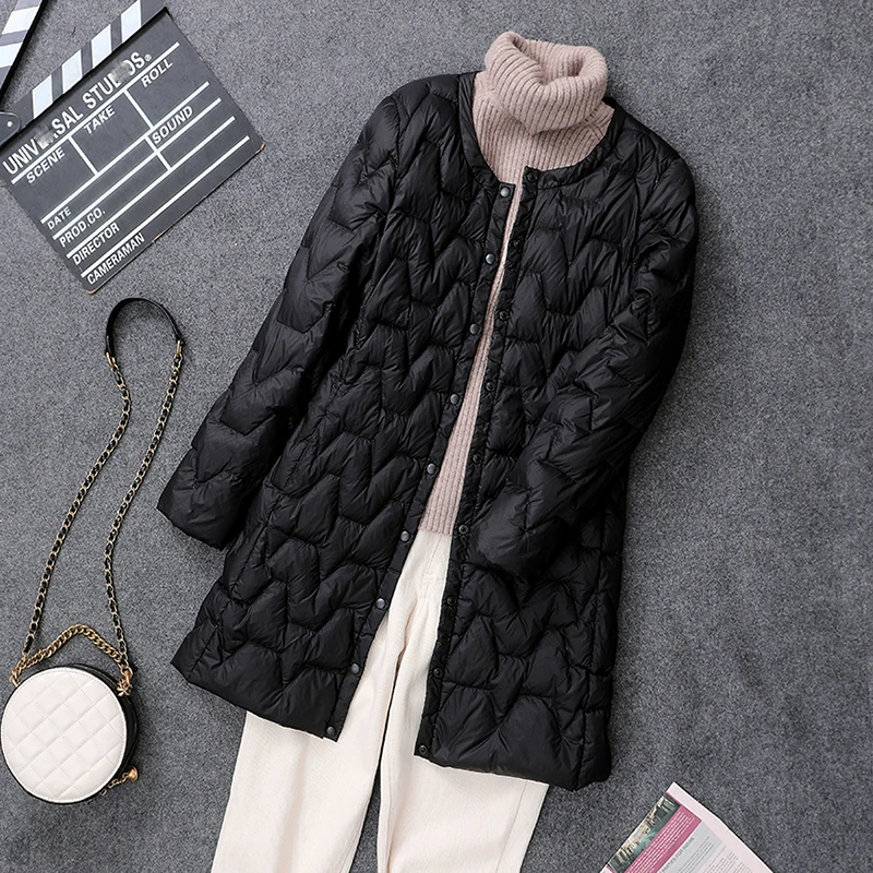 Women Winter Coats 2025 New Autumn Winter O-Neck Female Thin Duck Down Jackets Portable fashion Windproof Puffer Parkas 0-10℃