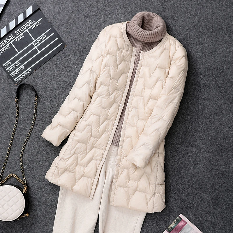 Women Winter Coats 2025 New Autumn Winter O-Neck Female Thin Duck Down Jackets Portable fashion Windproof Puffer Parkas 0-10℃