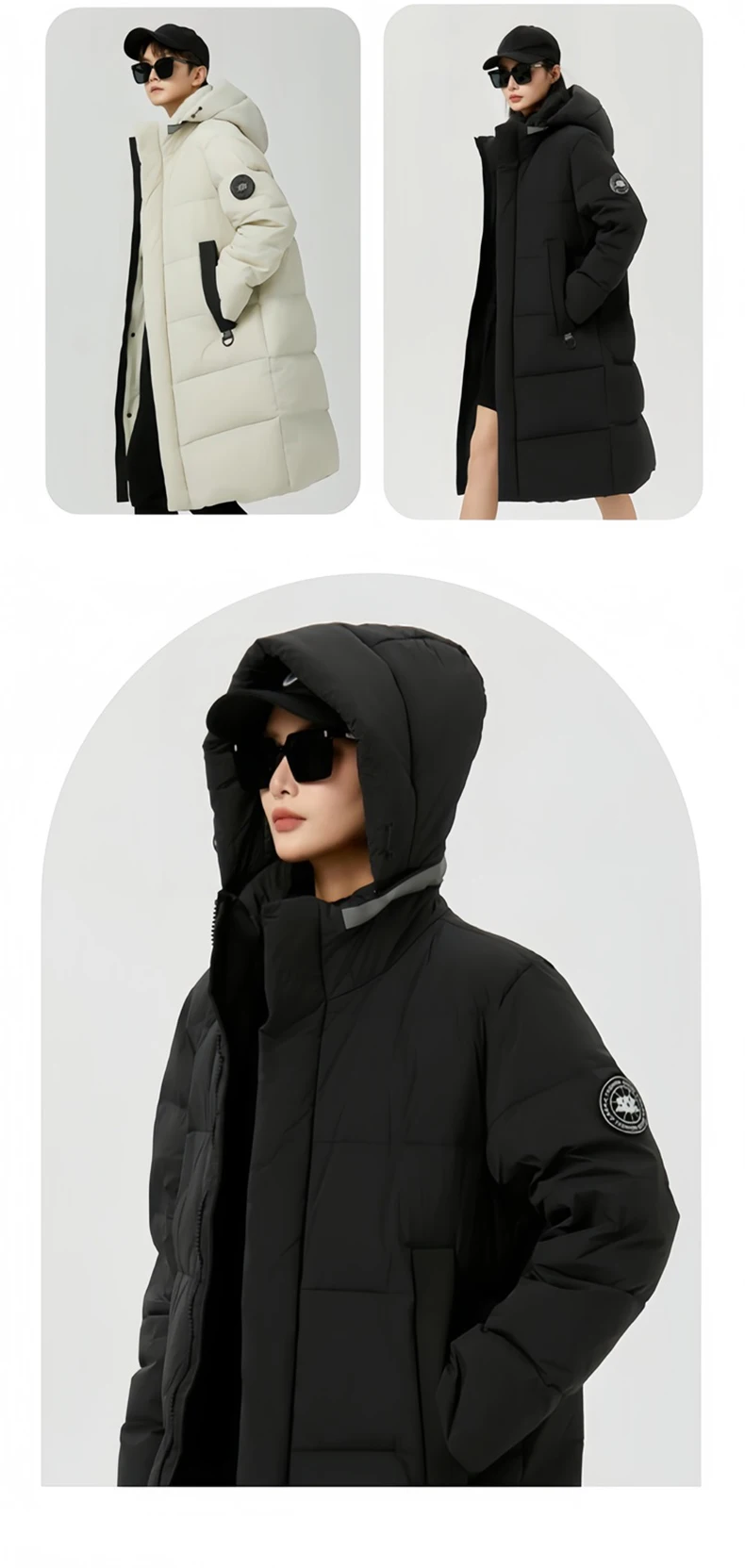 Winter Long Down Jacket Women Windbreaker Jacket Fashion Couple Down Coat Warm Hooded Thick Winter Windproof Waterproof Men Coat