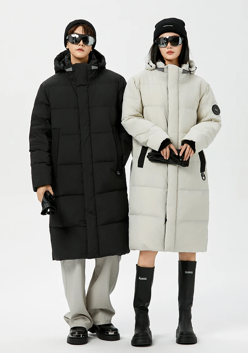Winter Long Down Jacket Women Windbreaker Jacket Fashion Couple Down Coat Warm Hooded Thick Winter Windproof Waterproof Men Coat