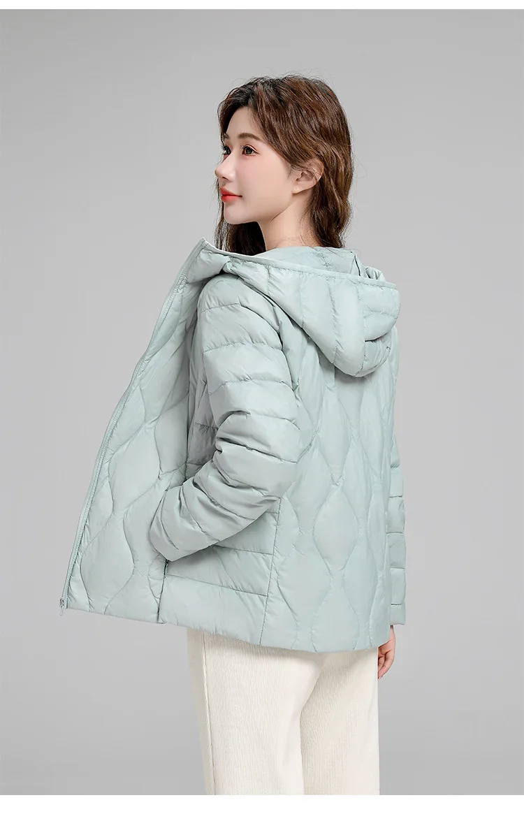 Lightweight Women Down Jacket Fashion Casual  White Duck Down Jackets for Women Warm Thin Portable Outerwear JK-050
