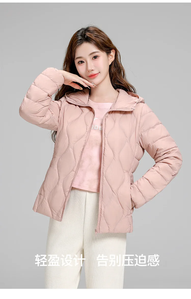 Lightweight Women Down Jacket Fashion Casual  White Duck Down Jackets for Women Warm Thin Portable Outerwear JK-050