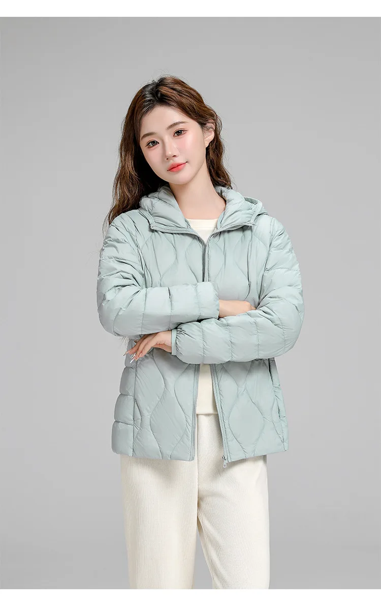 Lightweight Women Down Jacket Fashion Casual  White Duck Down Jackets for Women Warm Thin Portable Outerwear JK-050