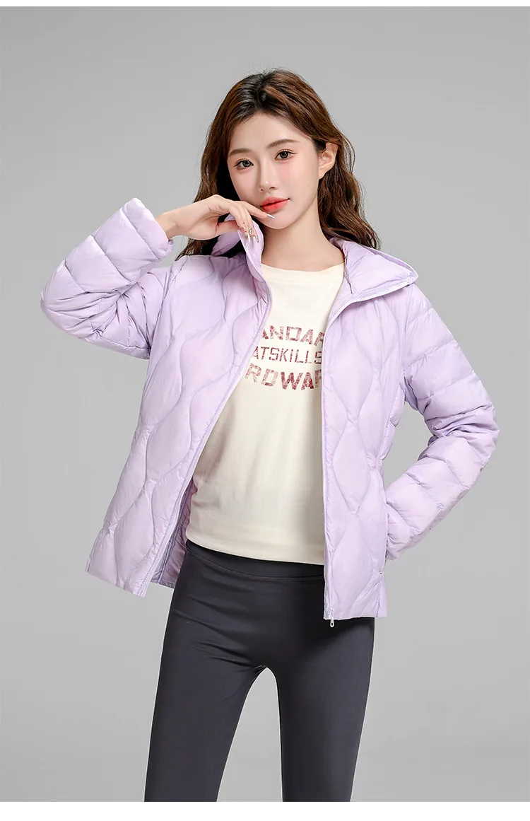 Lightweight Women Down Jacket Fashion Casual  White Duck Down Jackets for Women Warm Thin Portable Outerwear JK-050