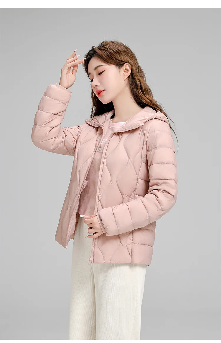 Lightweight Women Down Jacket Fashion Casual  White Duck Down Jackets for Women Warm Thin Portable Outerwear JK-050
