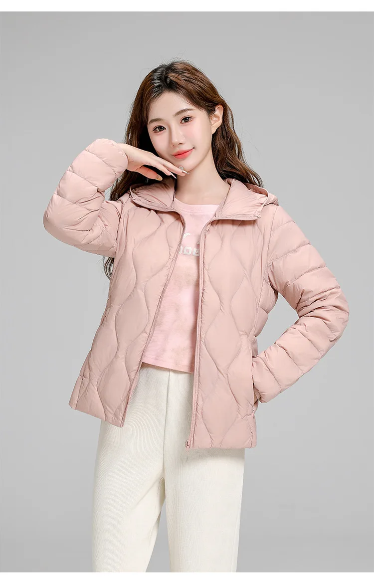 Lightweight Women Down Jacket Fashion Casual  White Duck Down Jackets for Women Warm Thin Portable Outerwear JK-050