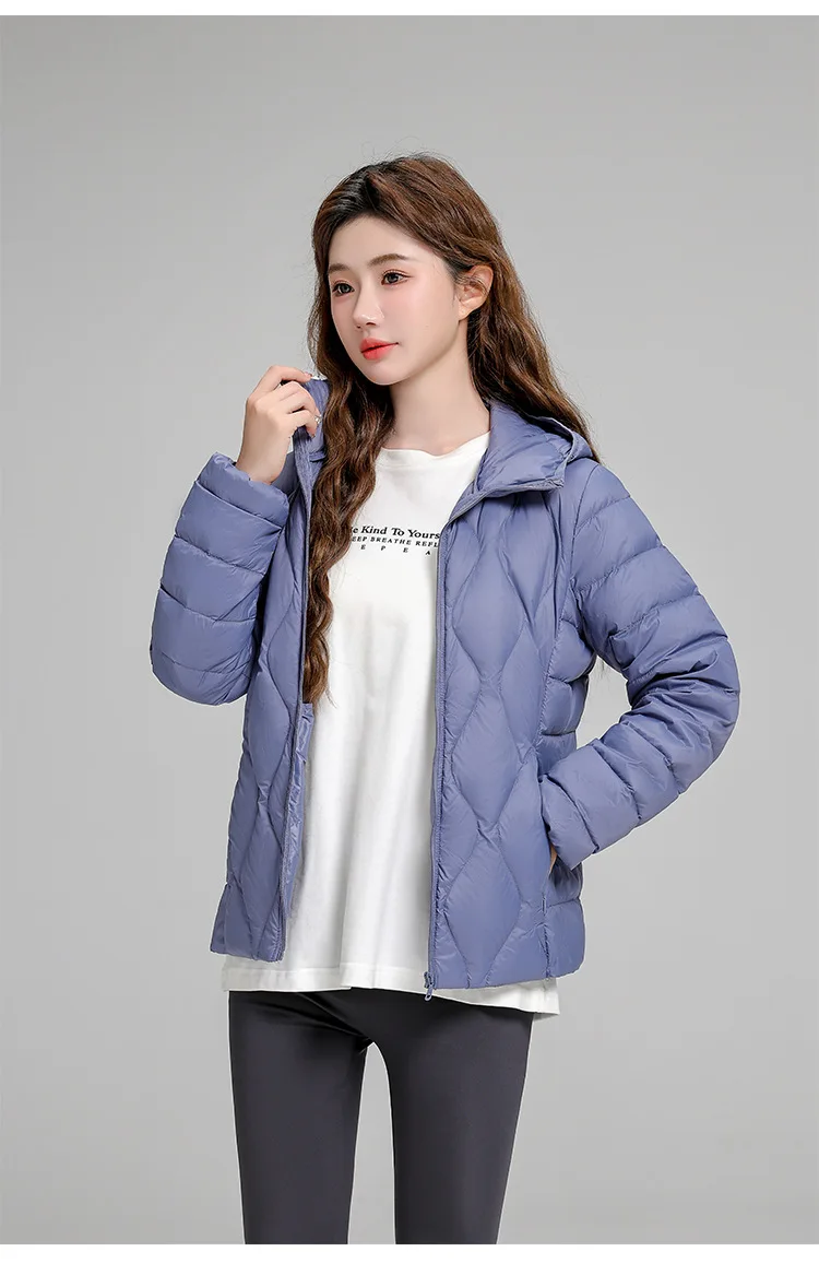 Lightweight Women Down Jacket Fashion Casual  White Duck Down Jackets for Women Warm Thin Portable Outerwear JK-050