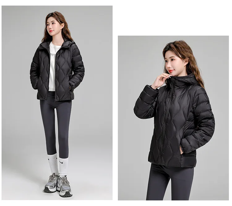 Lightweight Women Down Jacket Fashion Casual  White Duck Down Jackets for Women Warm Thin Portable Outerwear JK-050