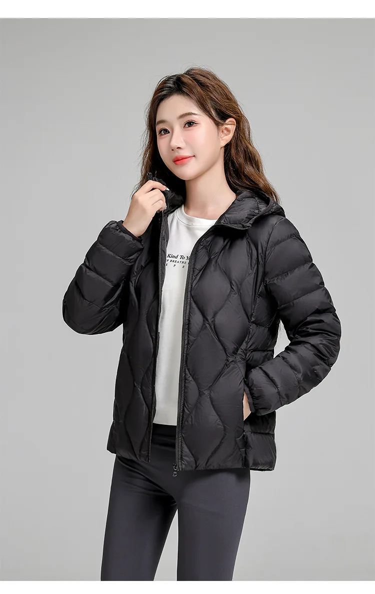 Lightweight Women Down Jacket Fashion Casual  White Duck Down Jackets for Women Warm Thin Portable Outerwear JK-050