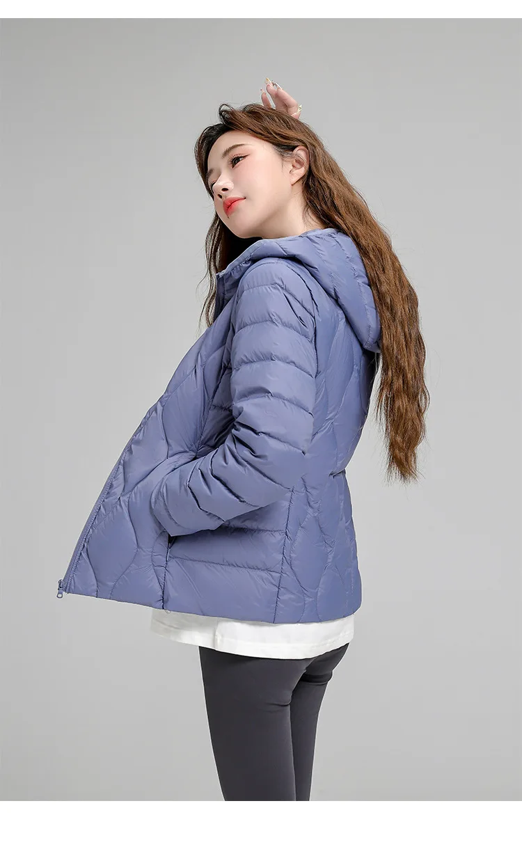 Lightweight Women Down Jacket Fashion Casual  White Duck Down Jackets for Women Warm Thin Portable Outerwear JK-050