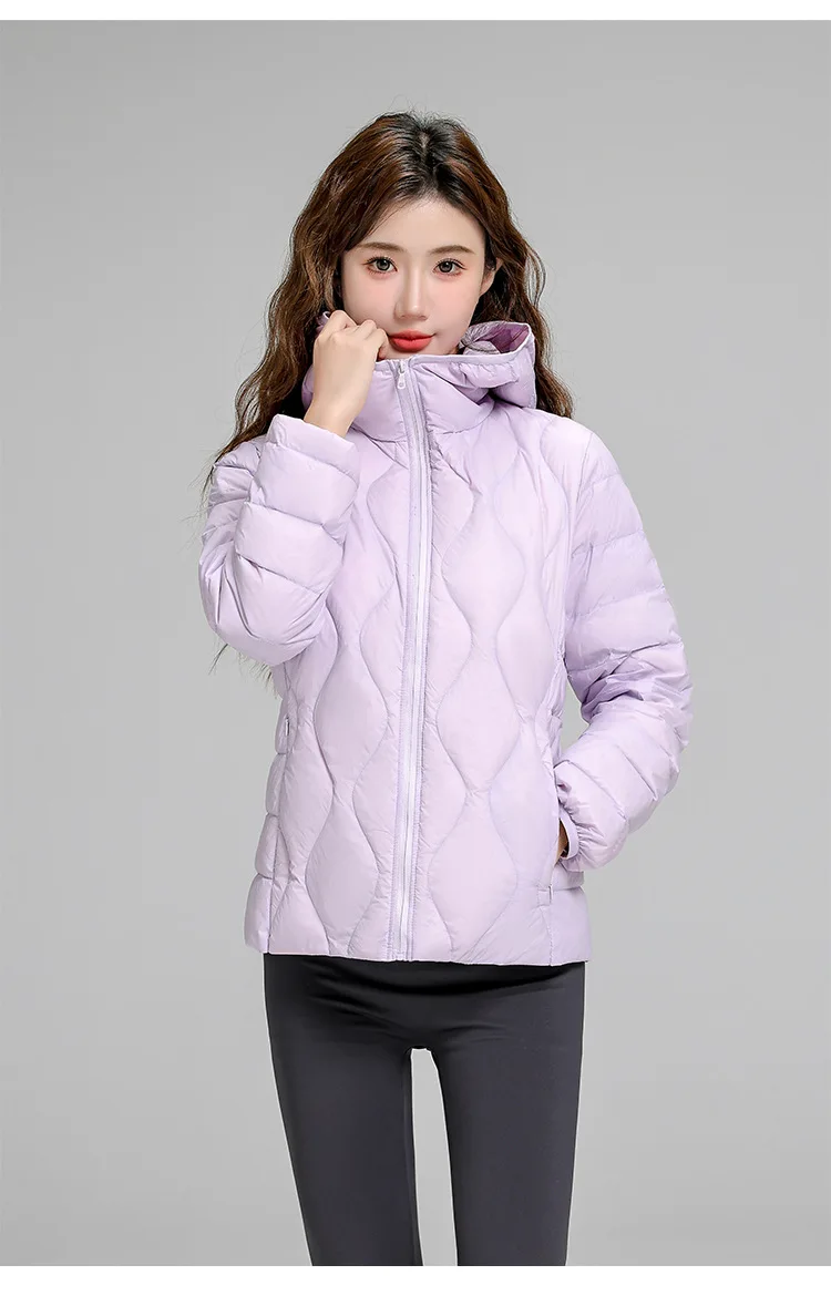 Lightweight Women Down Jacket Fashion Casual  White Duck Down Jackets for Women Warm Thin Portable Outerwear JK-050