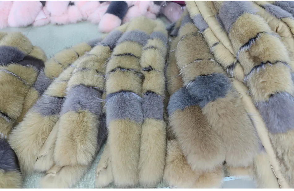 Maomaokong Winter Jacket Women Real Fur Coat Parkas Duck Down Lining Coat Real Raccoon Fur Collar Warm Black Streetwear
