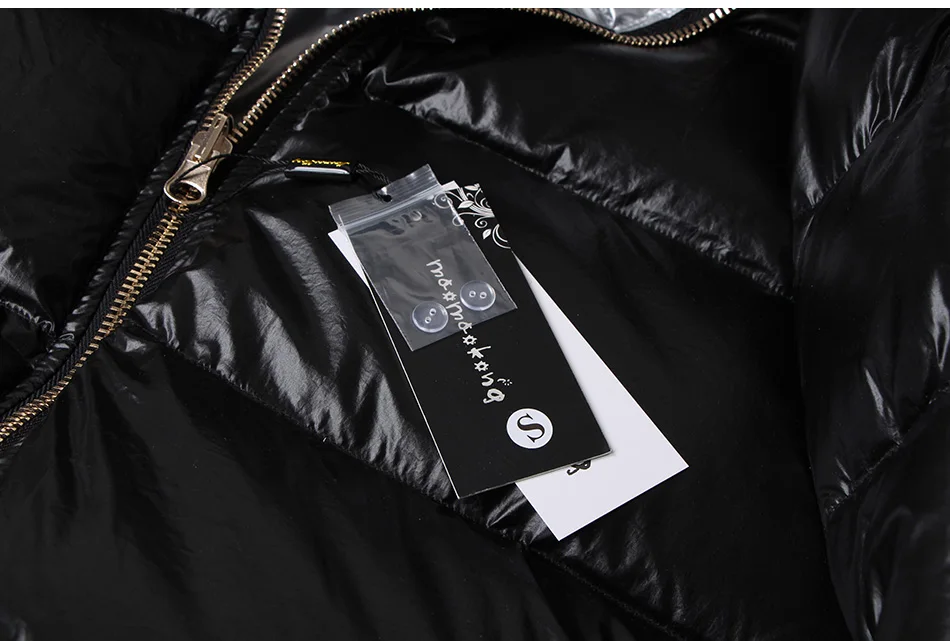 Maomaokong Winter Jacket Women Real Fur Coat Parkas Duck Down Lining Coat Real Raccoon Fur Collar Warm Black Streetwear