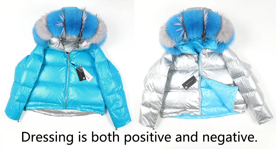 Maomaokong Winter Jacket Women Real Fur Coat Parkas Duck Down Lining Coat Real Raccoon Fur Collar Warm Black Streetwear