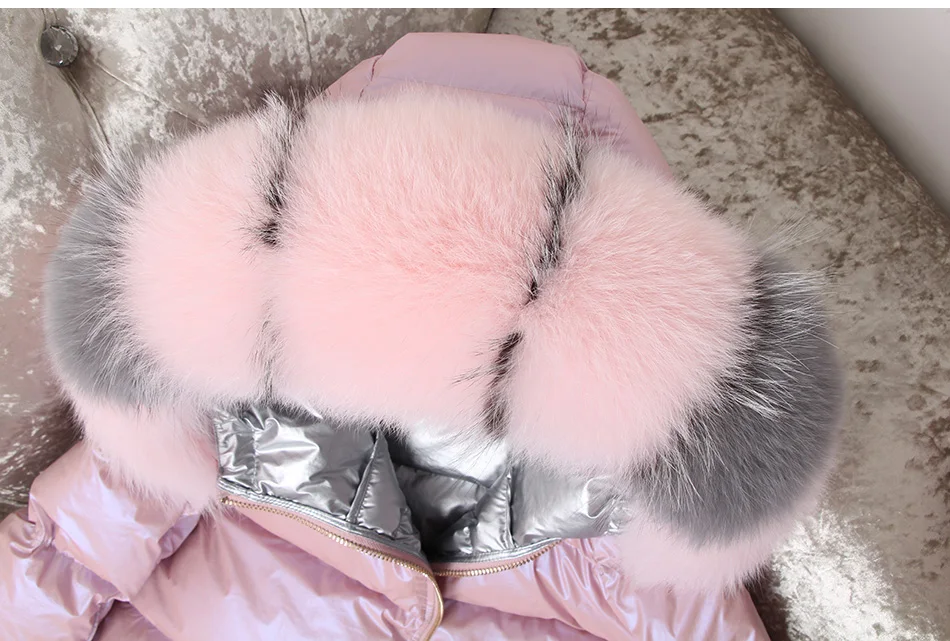 Maomaokong Winter Jacket Women Real Fur Coat Parkas Duck Down Lining Coat Real Raccoon Fur Collar Warm Black Streetwear