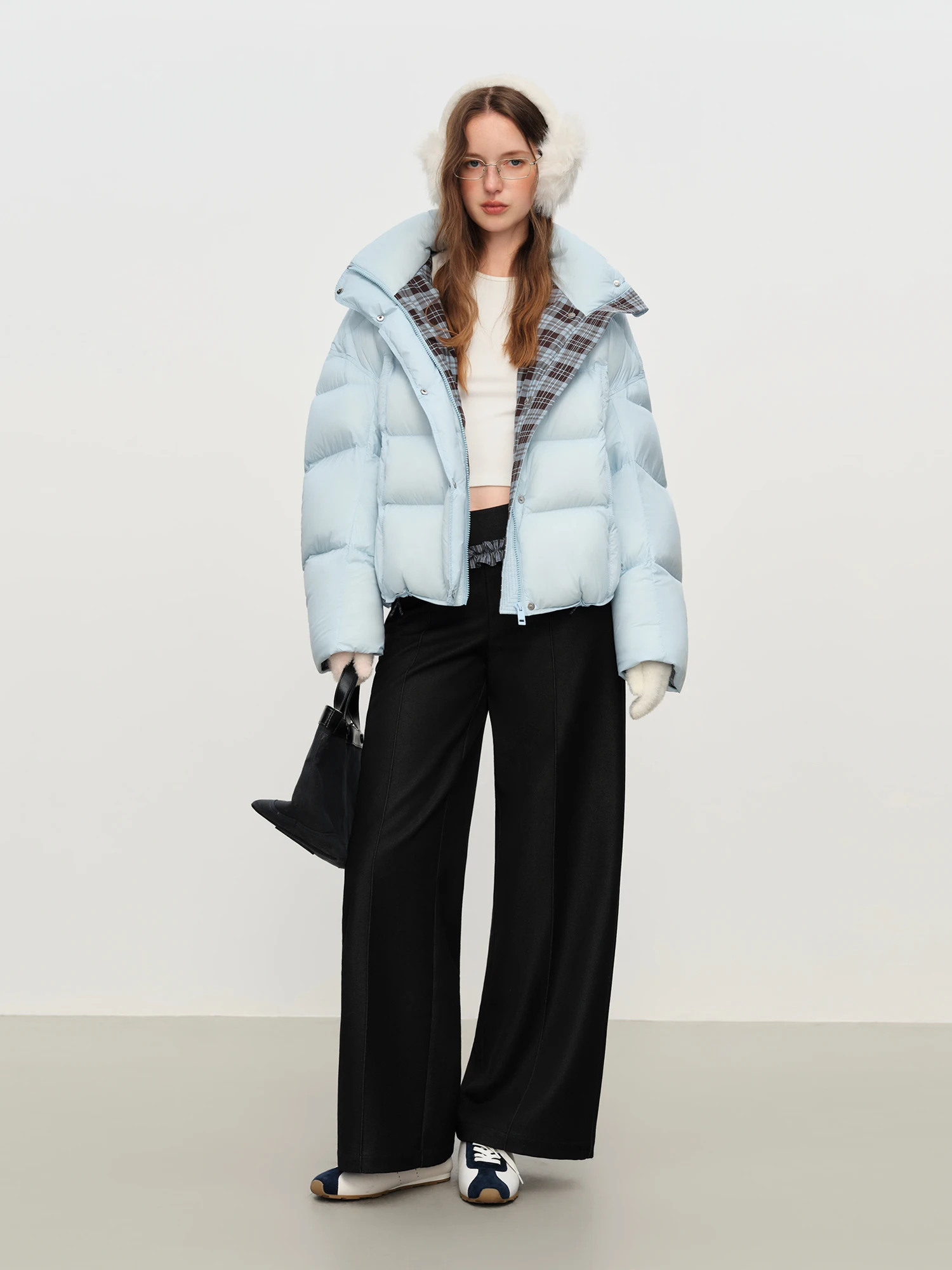 FSLE Winter Women Hooded Short Puffer Jacket Downcoat Bubble Style Thick Warm Coat Oversize Short Quilted Outerwear Duckdown