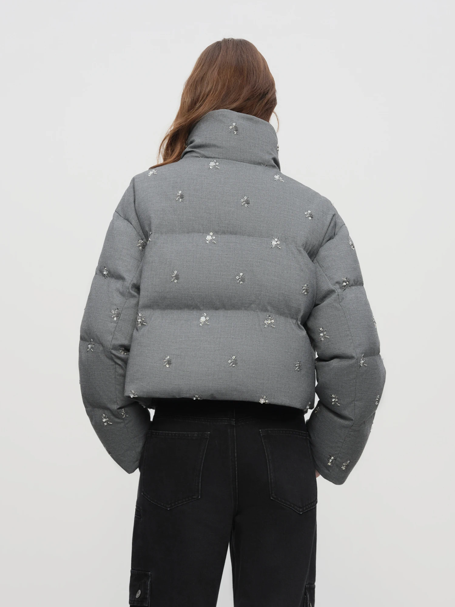 FSLE【Premium Series】Beaded Short Puffer Down Vest Women Autumn Winter Quilted Down Jacket Down Gilet Coat Outdoor Streetwear